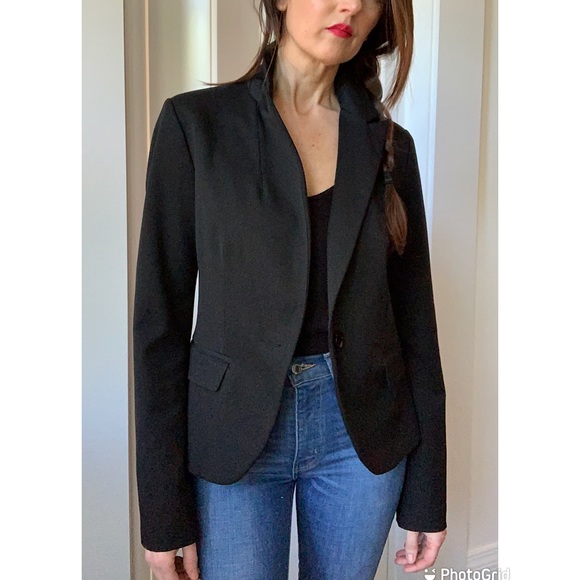 Black Chic Like New Express Black Lined Single Button Jacket Blazer 4 S - Picture 6 of 9